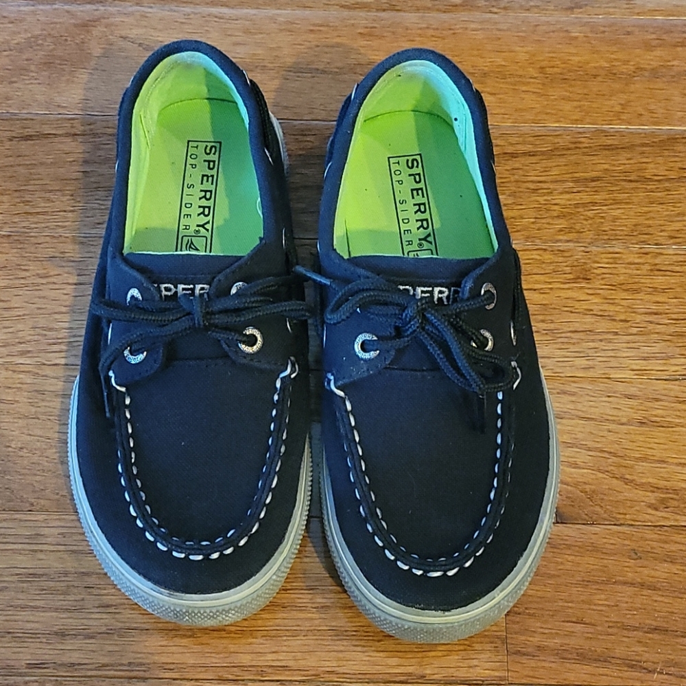 Boys black Sperrys
